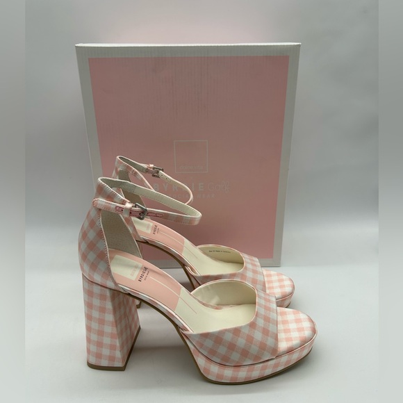 Dolce Vita Byrdie Golf Pink Gingham Platform Heels | 90s Style | Size 8.5 NWB - Picture 15 of 15